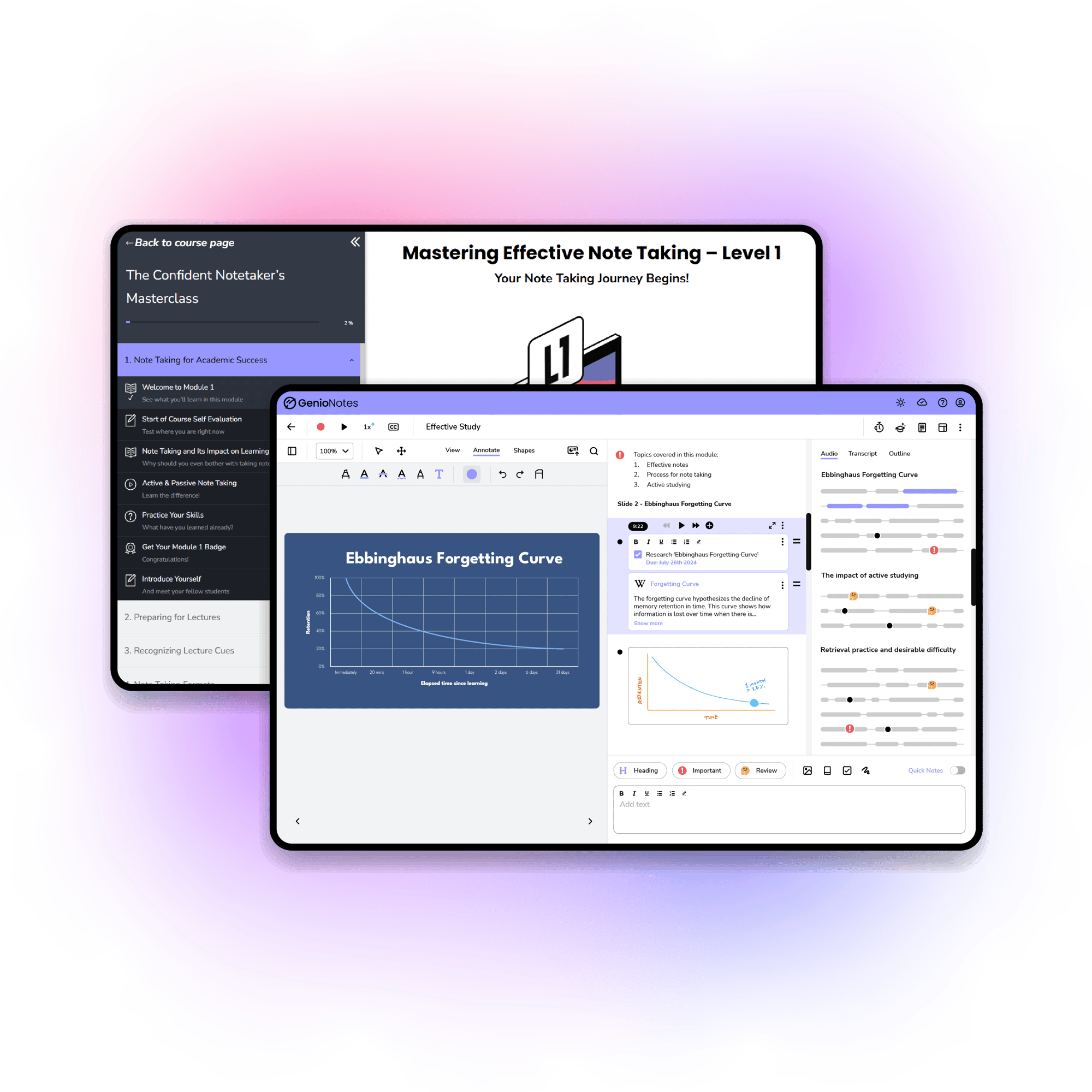 Genio WEBVEC home hero notes & course FULL 2